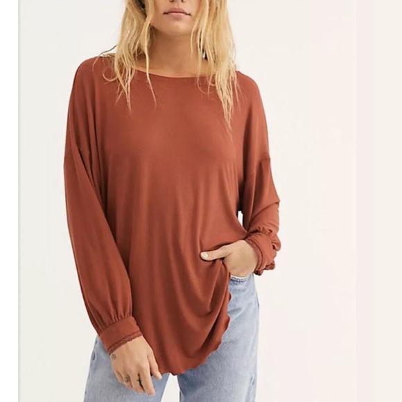 Free People Shimmy Shake Top Size Small Open Back Rust - Picture 2 of 10